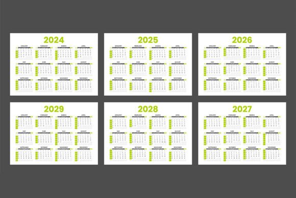 Download Set of Calendar 2024 2025 2026 2027 2028 - 2024 Collection