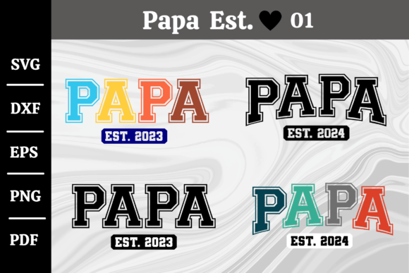 Download Papa Est. 2020-2024 Svg Silhouette #01 - 2024 Collection