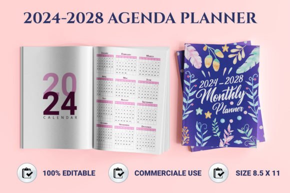 Download Five Years Agenda Planner 2024-2028 - 2024 Collection