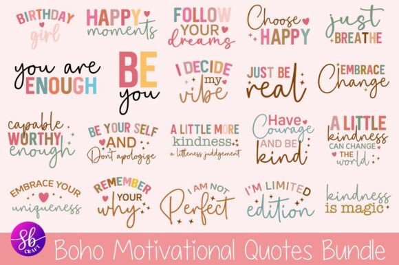 Download Boho Motivational SVG Bundle Positive - Motivational svg Collection