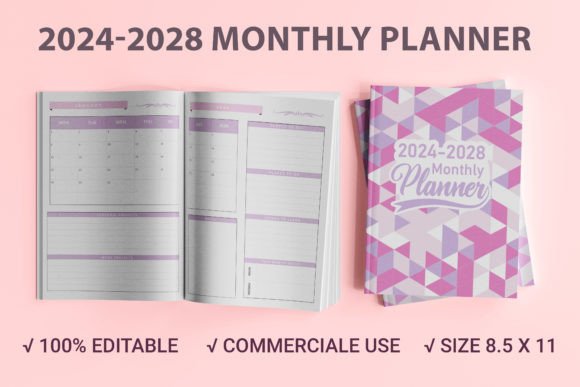 Download Five Years Monthly Planner 2024-2028 - 2024 Collection